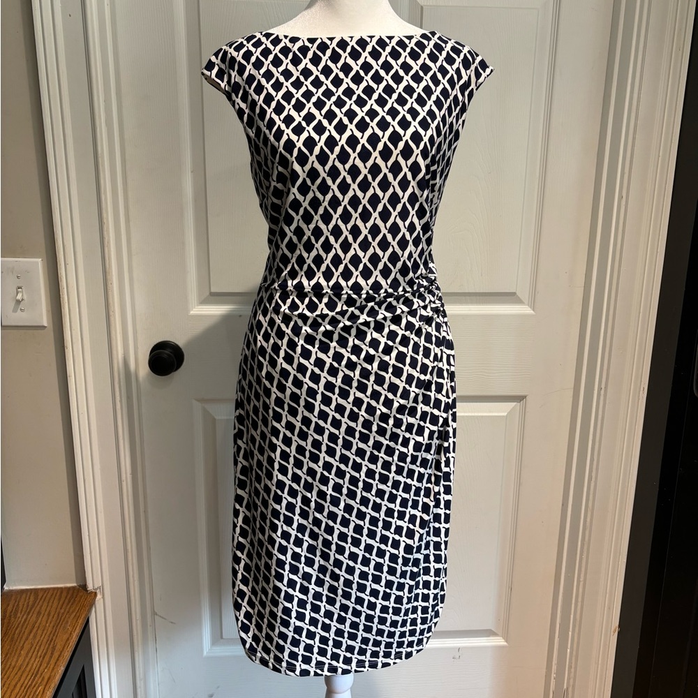 Ralph Lauren Navy/White Jersey Dress SZ 10 - Picture 1 of 5